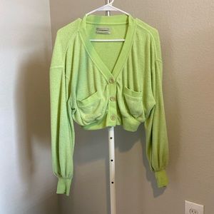 Urban Outfitters Lime green cropped cardigan